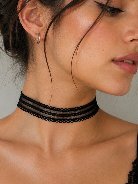 Jules Smith Jewelry - Jules Smith Black Lace Choker Necklace Y2K Mall Goth NWT sg